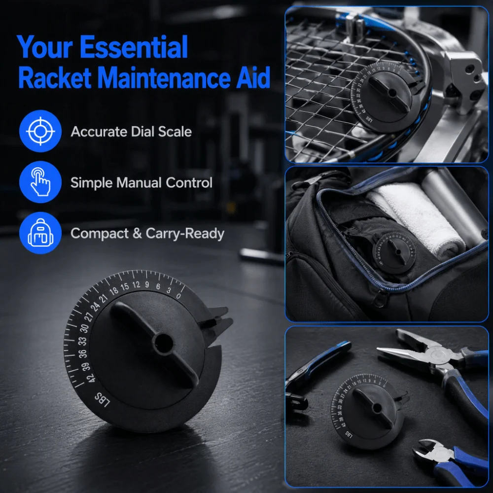 ABS Badminton Tension Tester LBS Scale Black String Tension Gauge Compact Manual Measurement Racket String Meter