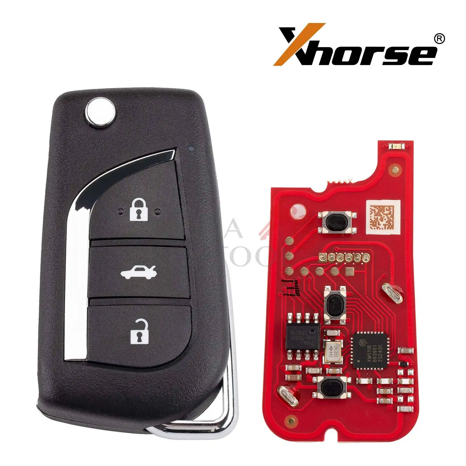 Original Newest version Xhorse XKTO20EN 2nd Generation for Toyota Type Wire Remote Key 3 Buttons For VVDI MAX PRO VVDI2