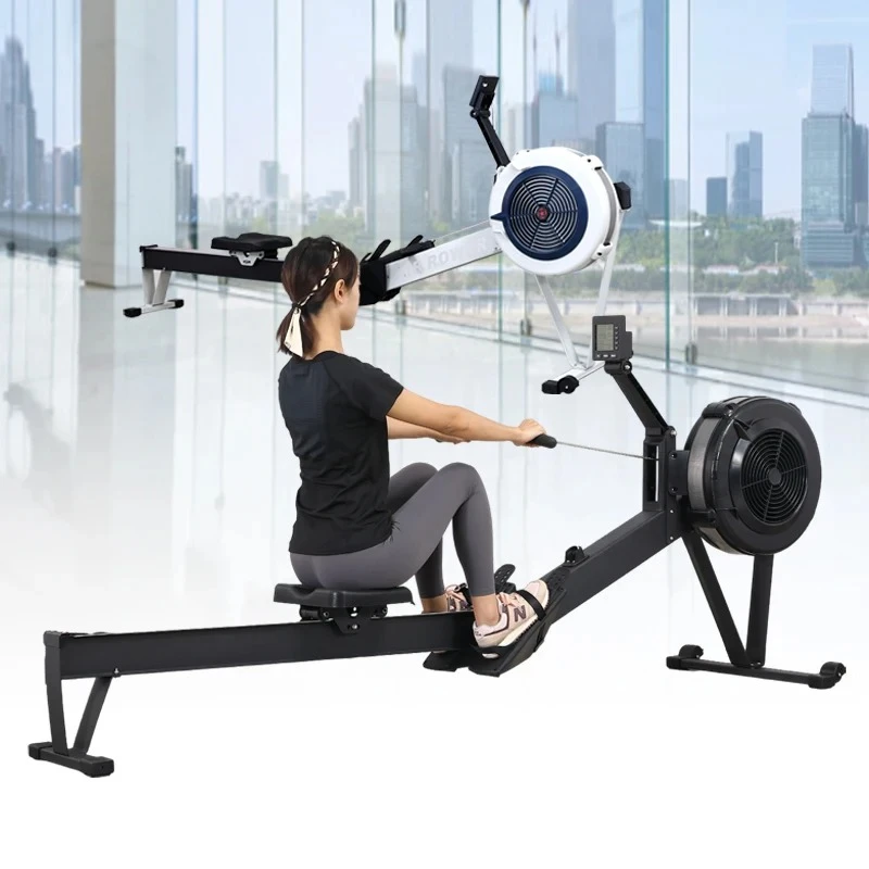 Luft-Rudergerät mit Windwiderstand, Metallventilator, Fitnessgerät für Zuhause und Gewerbe, Rudertrainer