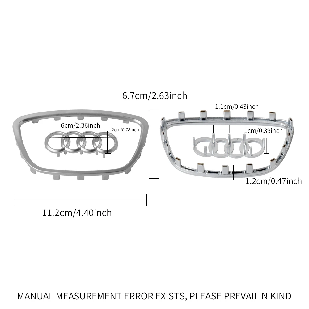 Car Steering Wheel Frame Trim Cover for AUDI A6L 2012-2018 A4L A3 2013-2016 Q5 2013-2018 Q8L A7 Q7 2011-2017 Q3 2003-2016 Emblem