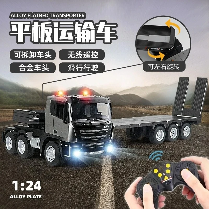 Flatbed Truck, Semi-trailer Tractor, Transporting Engineering Goods, Excavators