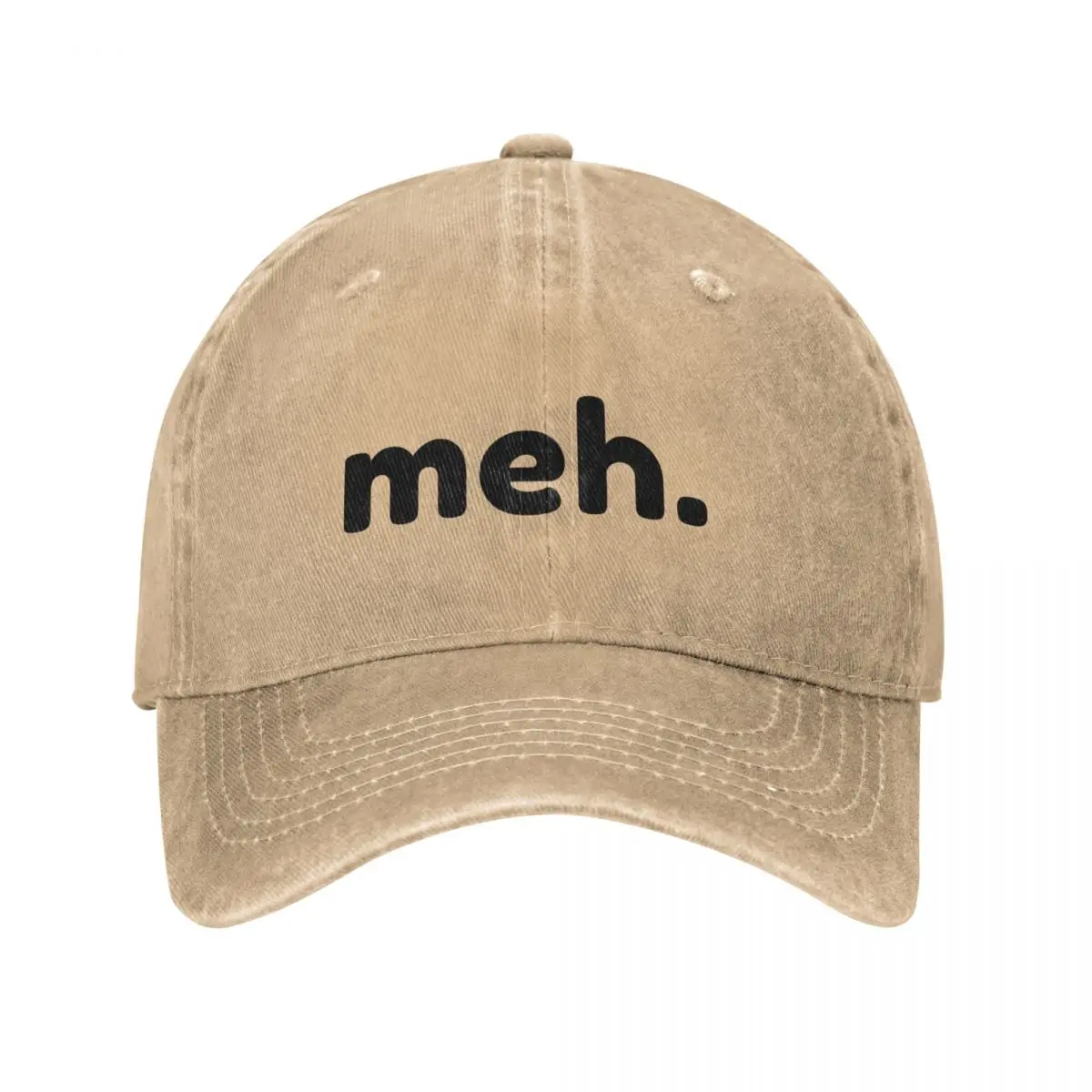 Meh. Funny Sarcastic NSFW Rude Inappropriate Saying Baseball Cap Fashion Beach fishing hat Luxury Hat Hats For Women Men's