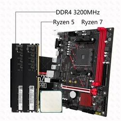 JGINYUE A520M Motherboard Kit AM4 Ryzen Kit with Processor DDR4 3200MHz Support M.2 NVME Dual Channel DDR4 RAM WIN11