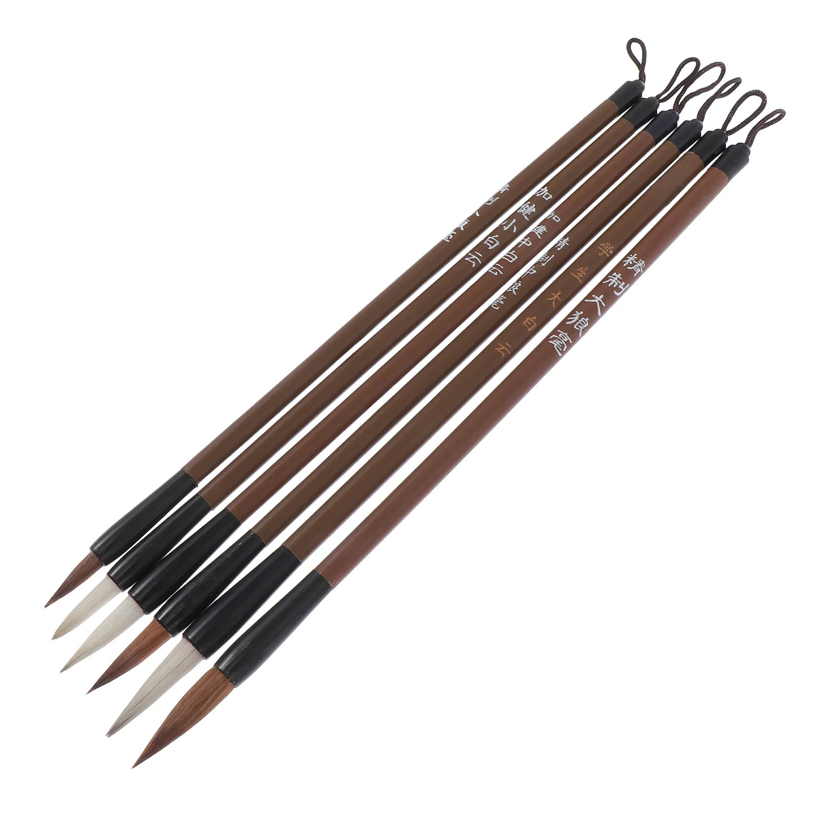 6 Pcs Ink Pens Writing Brush Calligraphy Chinese Student Stationery Hair 2400X100X100CM Practical Brown Paint Travel