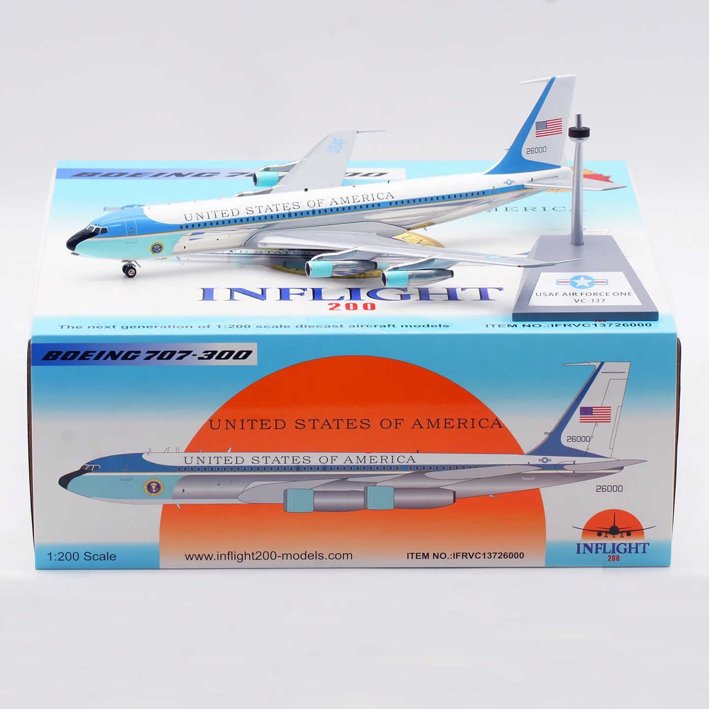 

IFRVC13726000 Alloy Collectible Plane Gift Inflight 1:200 USA - Air Force Boeing VC-137C Diecast Aircraft Jet Model 62-6000