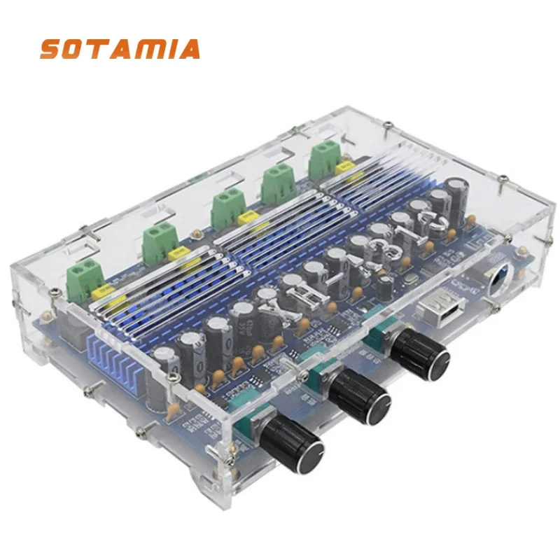 SOTAMIA TPA3116D2 Bluetooth Amplifier Audio Board 4 Channel Dual Bass Stereo Subwoofer Amplifier 2x50W+2x100W Digital Power Amp