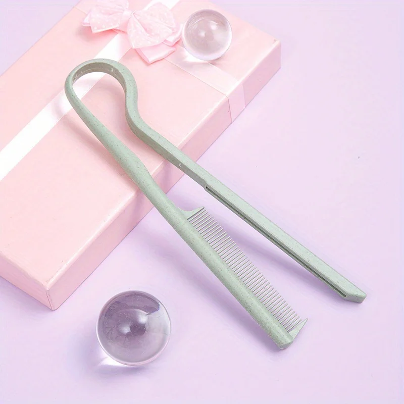 

V-Shaped Wheat Straw Hair Comb, Finishing Comb for Normal Hair, Multi-Functional Styling Tool with ABS Plastic Handle