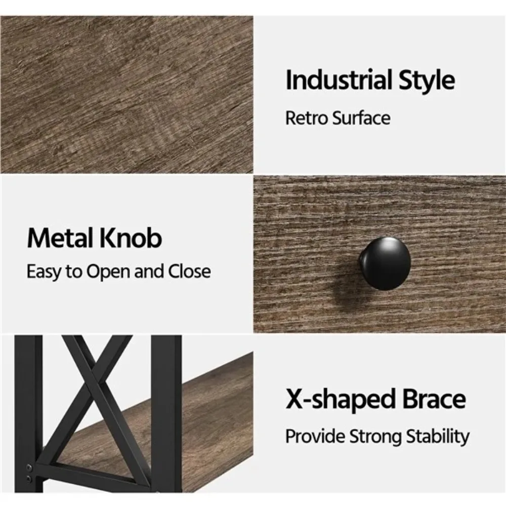 طاولة كونسول مع درج واحد وطاولة مدخل تخزين مفتوحة لغرفة المعيشة #4