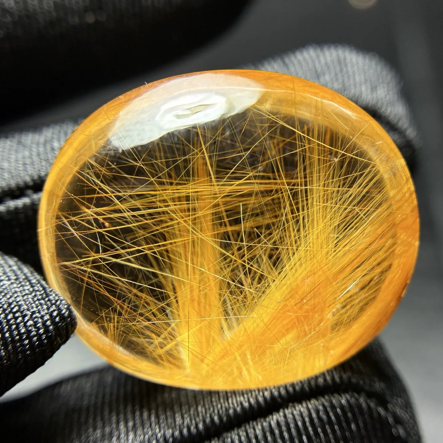 Natural Gold Rutilated Quartz Pendant 24.1x28.3x13.2mm Oval Flower Men Women Brazil AAAAAAA