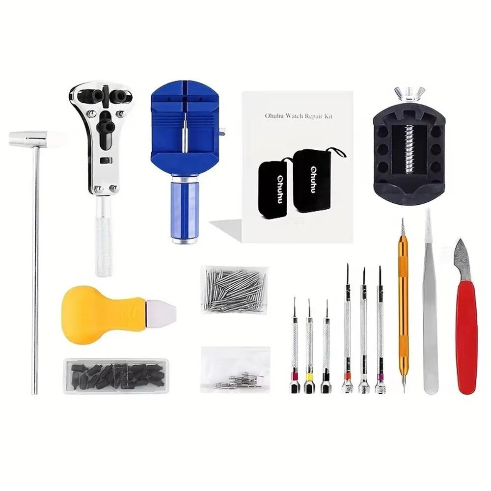 147 pçs kit de ferramentas reparo abridor relógio caso reparação abridor cinta link saco armazenamento chave fenda relojoeiro kit ferramentas reparo