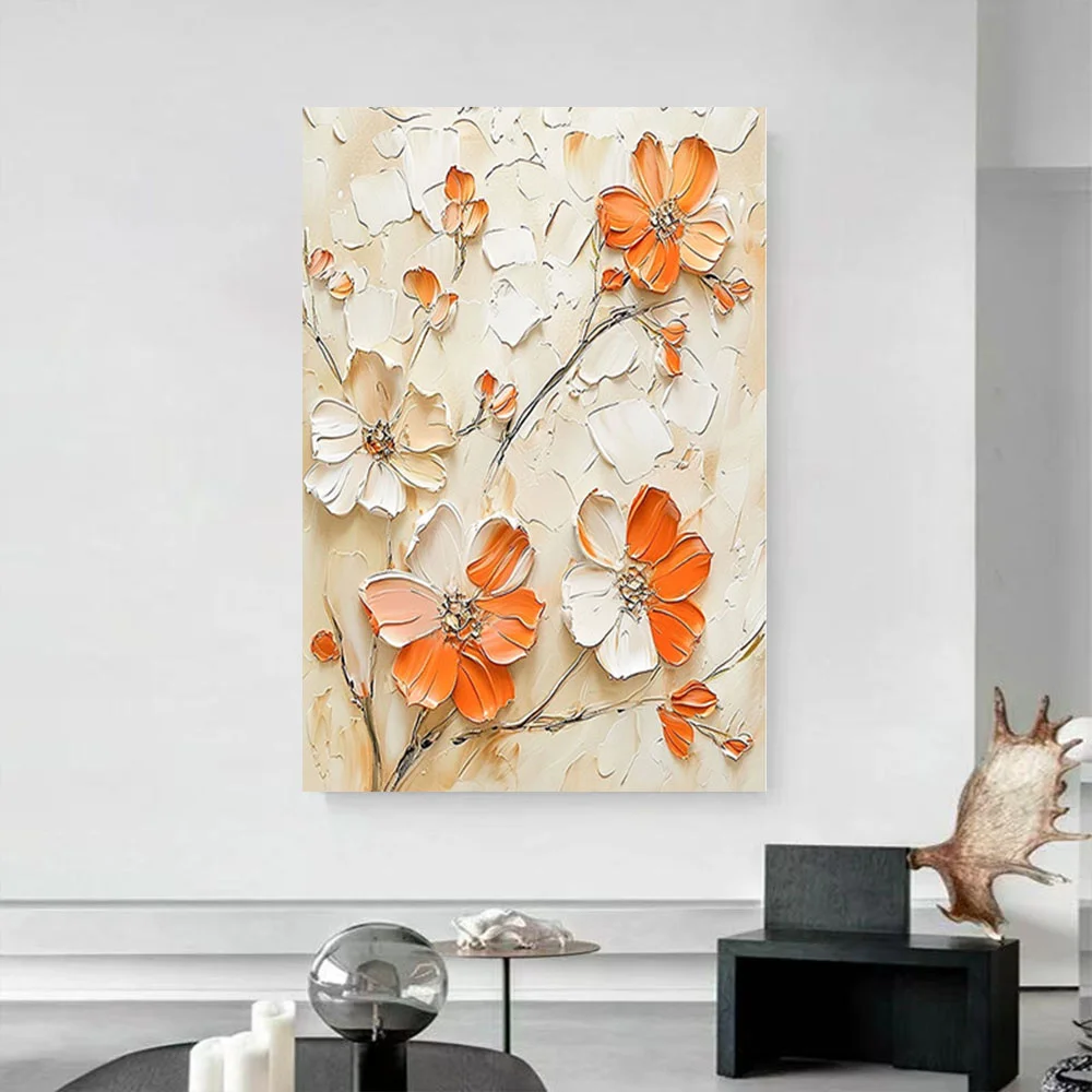 

100% hand drawn flowers abstract oil painting original wall painting home living room decoration paint interior aesthetics