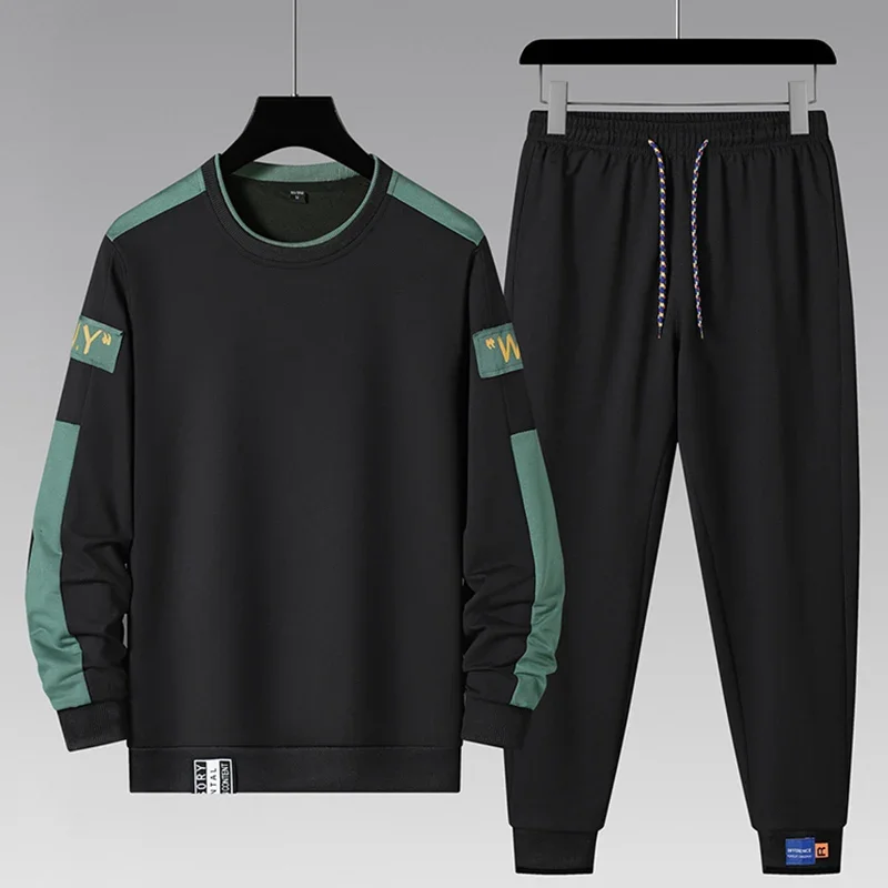 

Spring Men's Sweatshirt Set Round Neck Tracksuit Men 2025 Autumn Casual Sports Two-Piece Loose Fit Comfortable Streetwear Sets