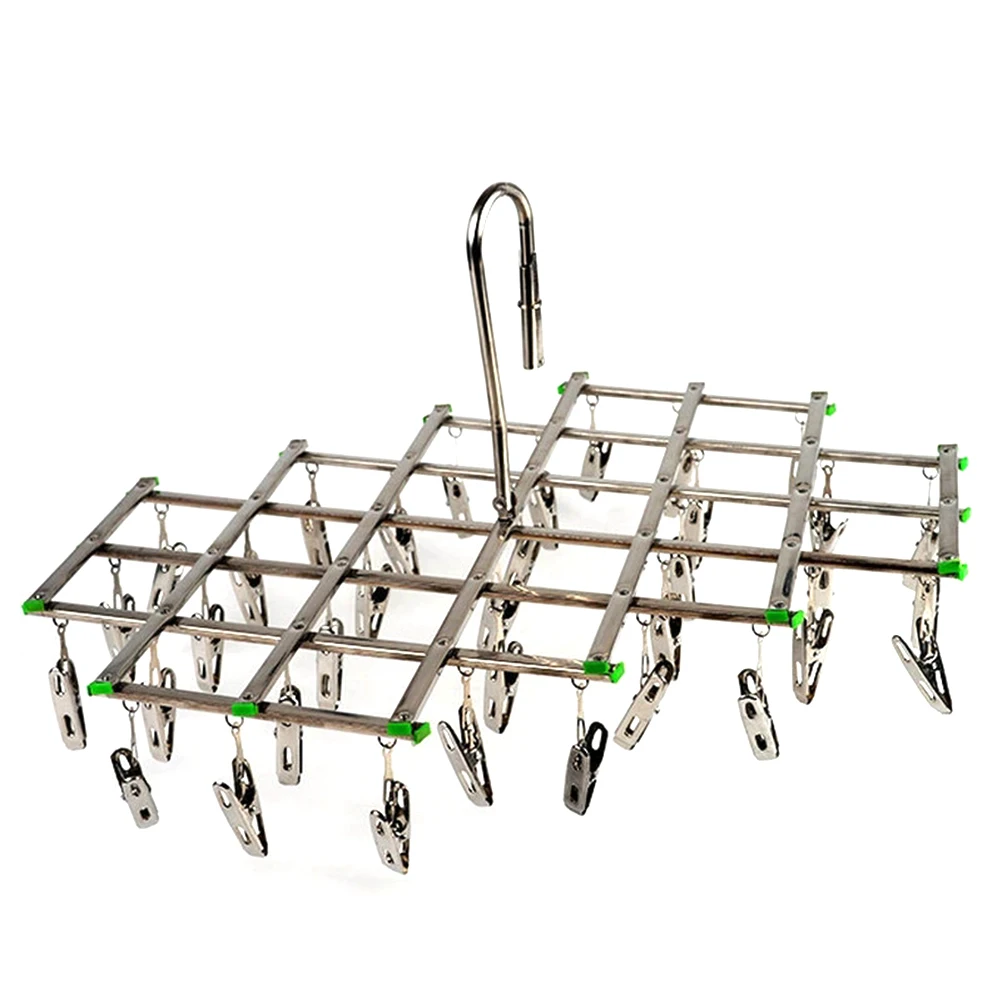 

Windproof Clothes Laundry Hanger Set Hanger Hanging Drying Rack Stainless Socks Laundry Rack Clip Balcony Dry Small Size