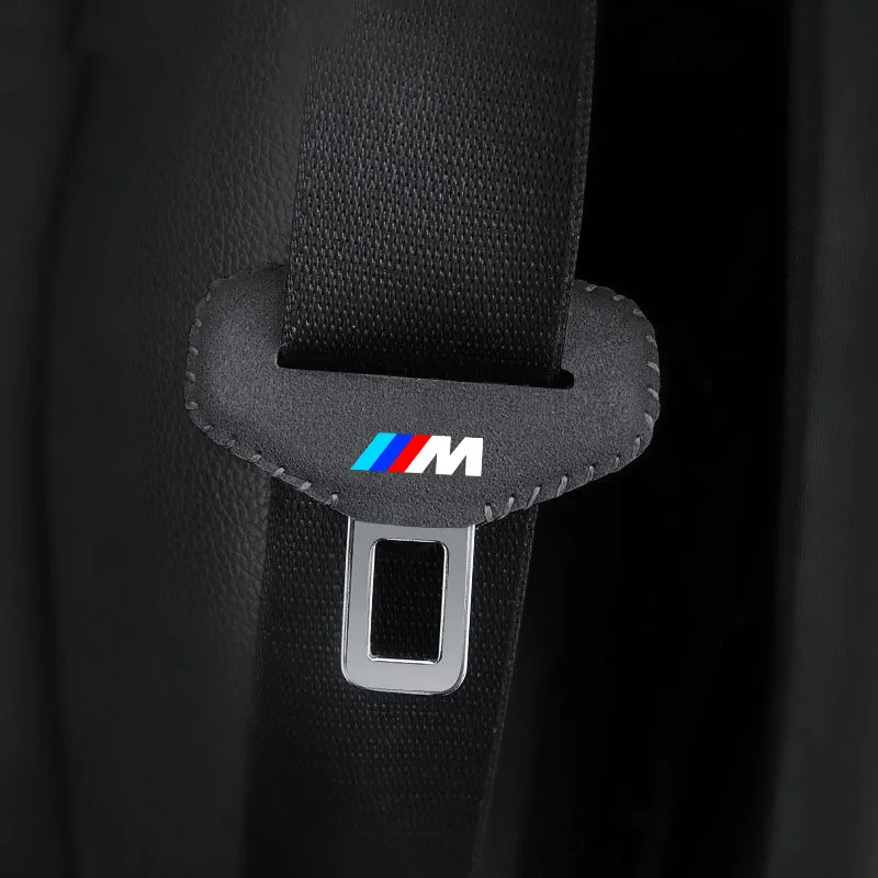 2PCS Suede Car Seat Belt Buckle Cover Protector Sleeves For BMW M E46 E90 E60 F10 F30 E39 E36 F20 E87 E92 G30 X5 E70 Accessories