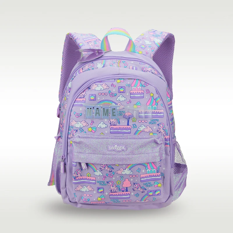 

Australia Smiggle original hot-selling children's school bag high quality cute purple unicorn girl bag 3-6 years old 14 inches