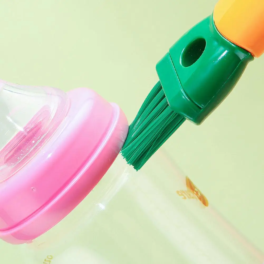 

1PCS Multi Functional 4-in-1 Cup Brush Long Handled Brush Cleaning Lid Bottle Brush Washing Milk Cup Carrot Straw Groove B0V3