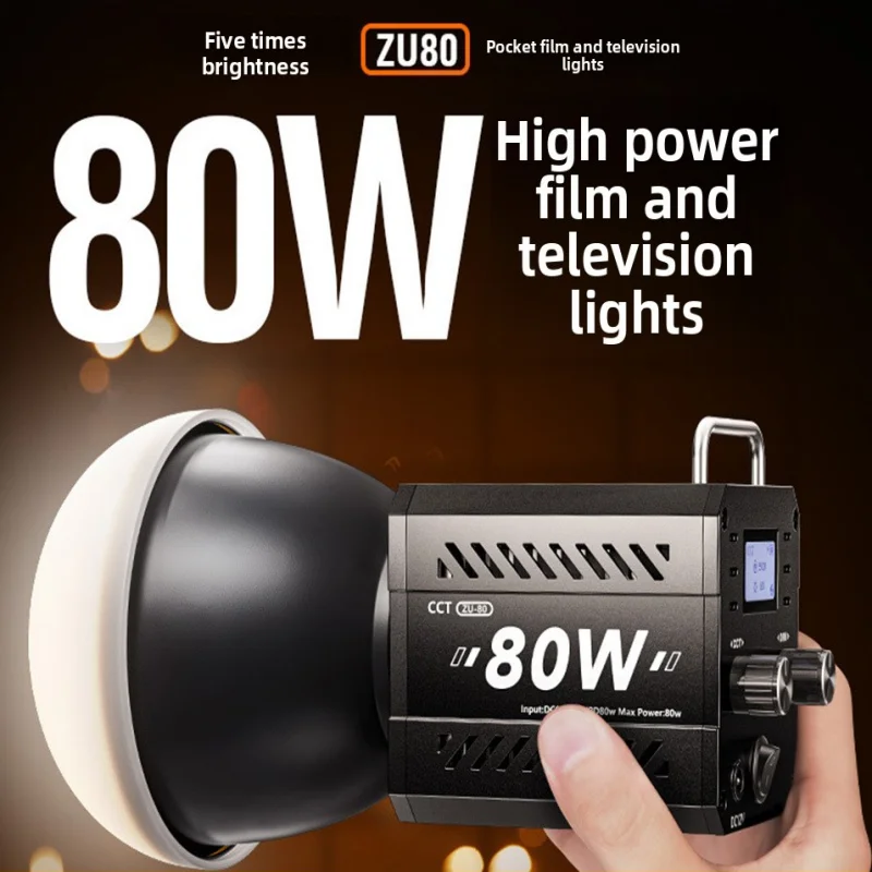 ZU80 High-Power COB Fill Light Photography Light Handheld Filming Lamp 2500-6500K Adjustable Live Streaming Shooting Lamps