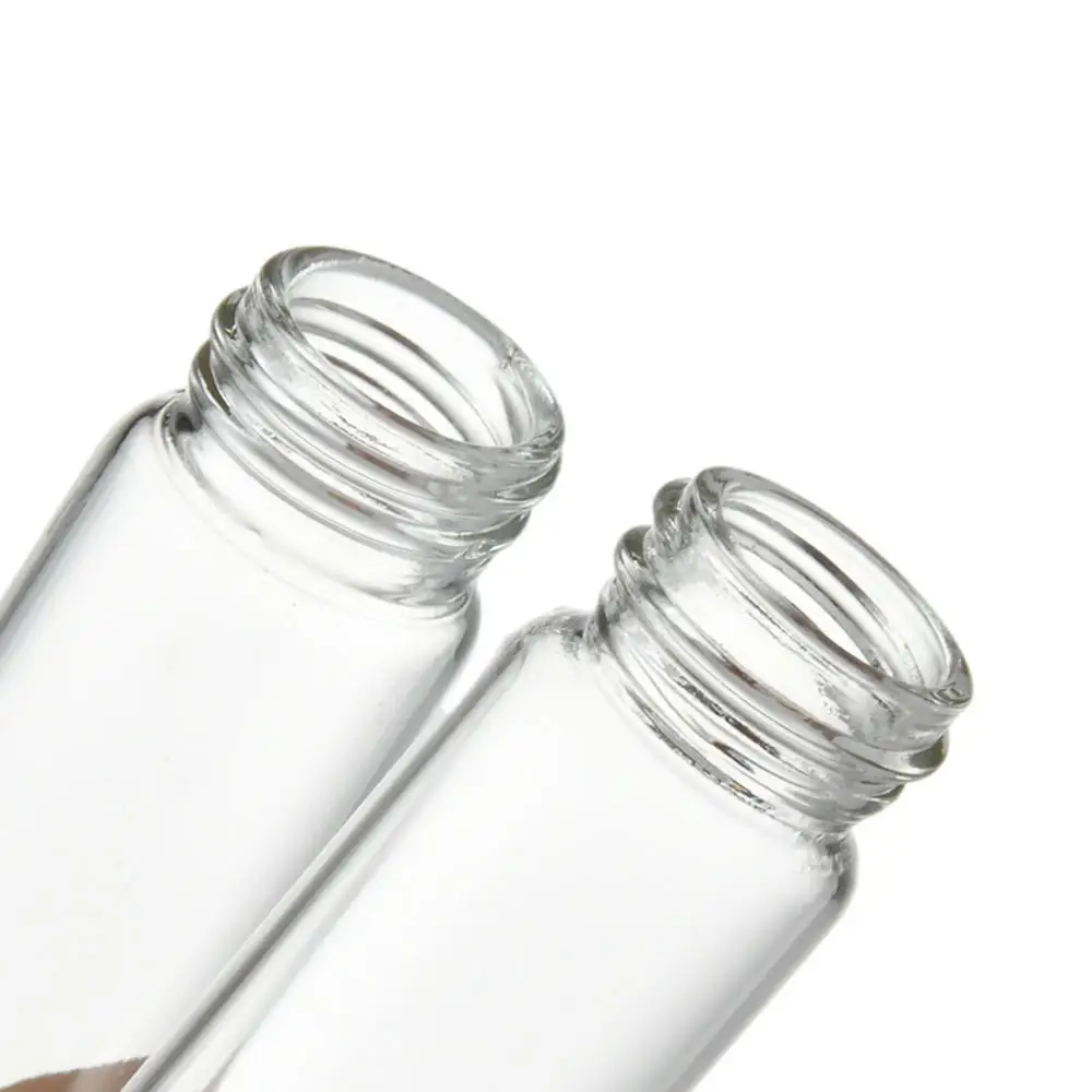 10/20/30/40/50ml Mini Transparent Glass Bottles Aluminium Cap Empty Sample Jars Storage Vials Liquid Containers Dispenser Decor