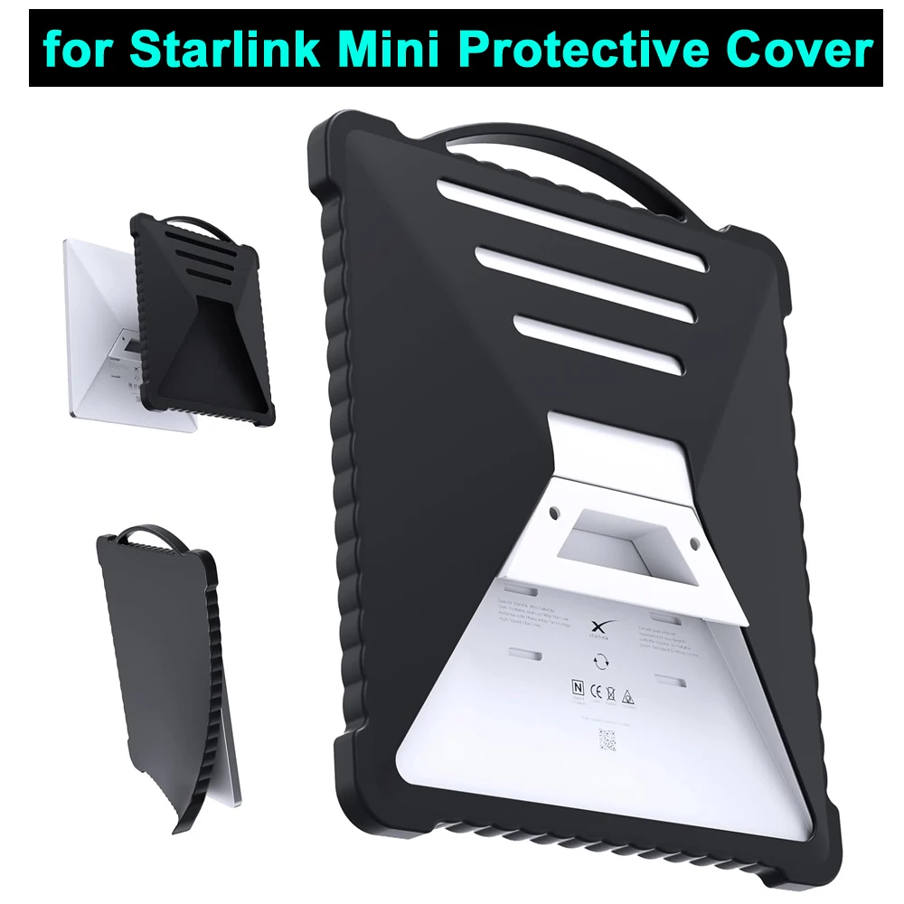 Starlink Mini 用シリコン保護カバー ハンドル付き ソフト落下防止 洗える保護ケース Starlink Mini アクセサリー用