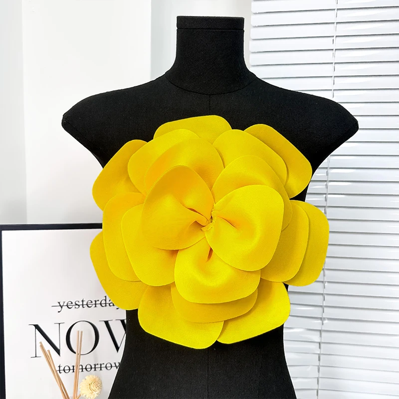 

Large Flower Brooches for Women Wedding Dress Elegant Corsage Lapel Pins Korean Fabric Fashion Badge Jewelry Accessories Gifts