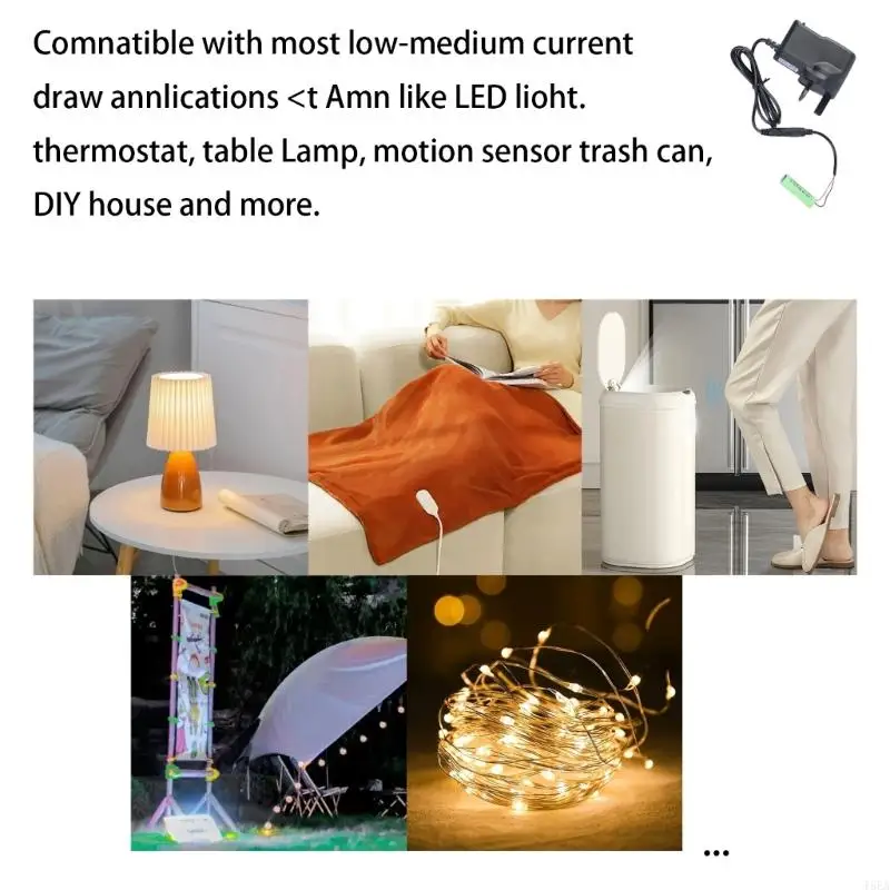 T5EA 3V AA LR6 Loại bỏ pin Thay thế 2PCS 1.5V AA LR6 Pin 100-240V Bộ điều hợp nguồn điện cho bộ điều chỉnh nhiệt LED LED