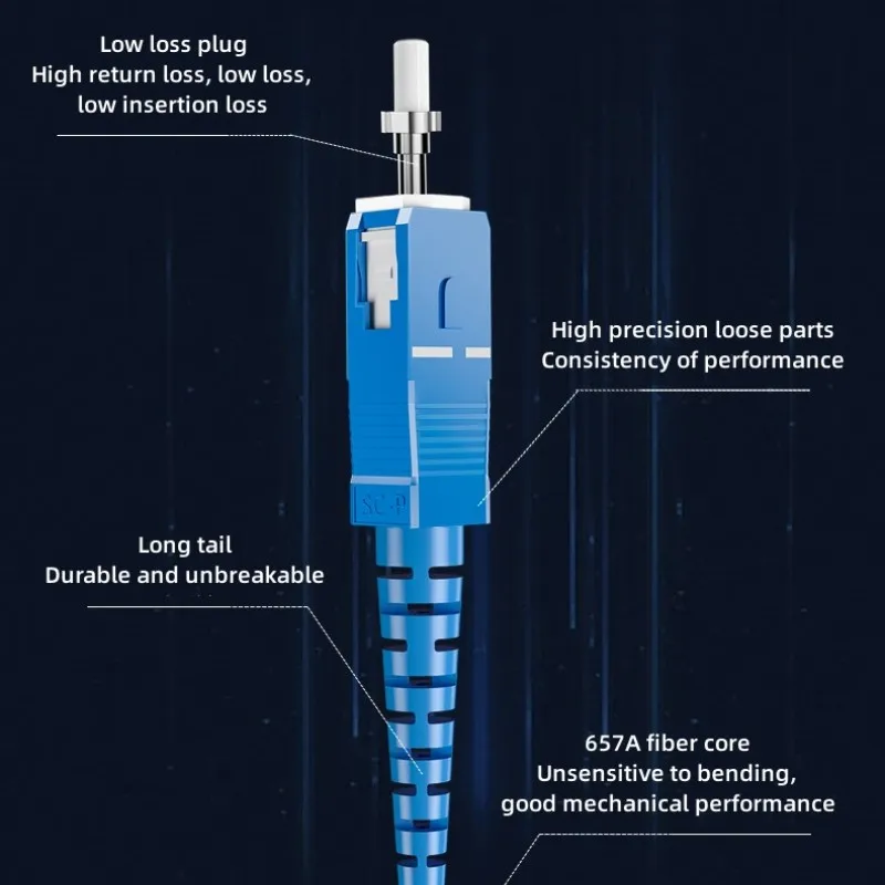 DTECH 1M إلى 30M SC-SC وضع واحد 1 Core 3.0mm الألياف البصرية التصحيح الحبل لاعبا #4