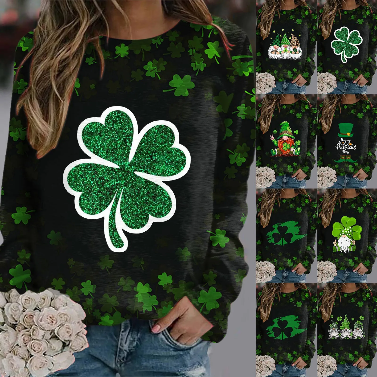 

Hooded Sweatshirt Womens Women Long Sleeve Sweatshirt Casual Round Neck Loose Pullover Autumn Women Christmas Tunic Tops