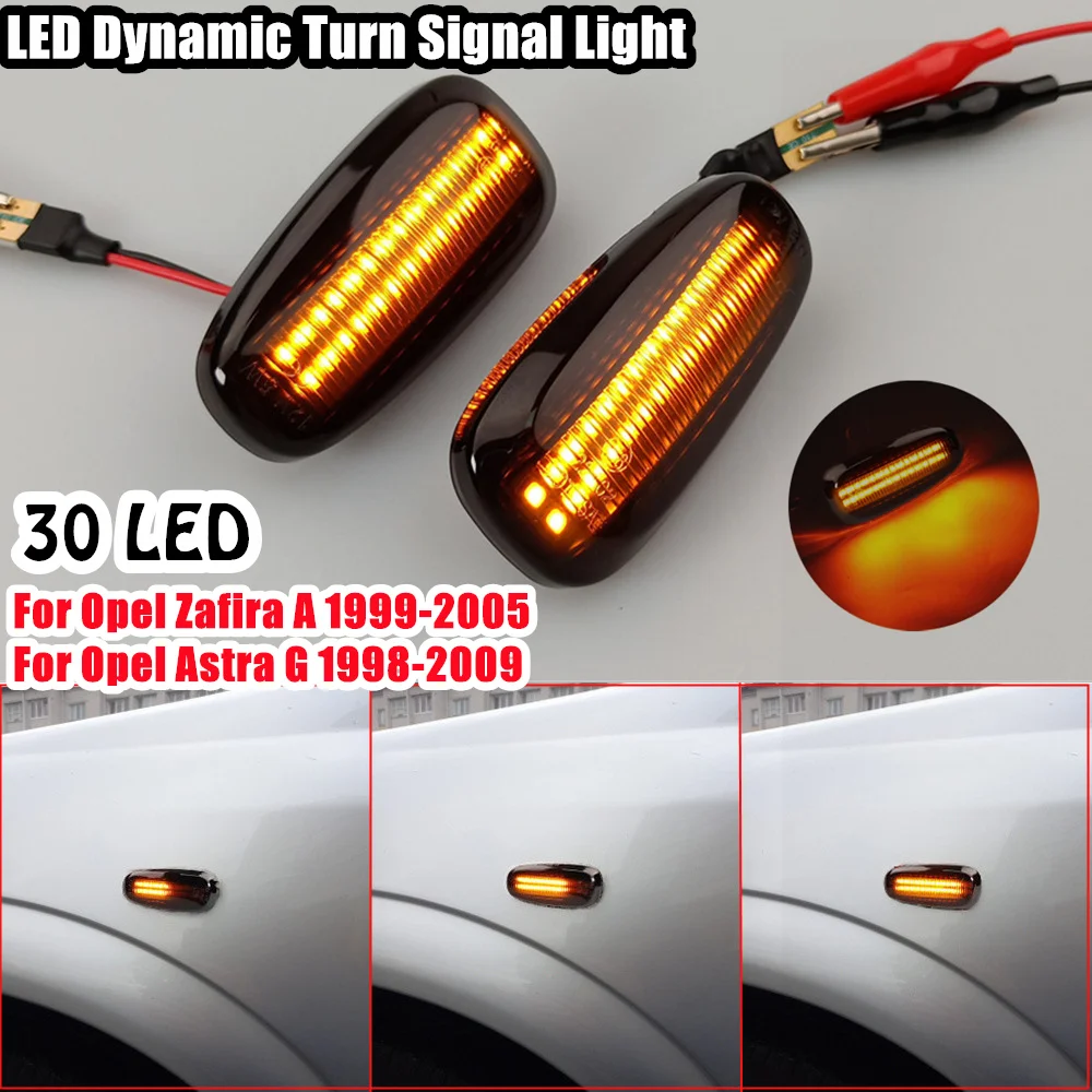 New style Dynamic LED Fender Turn Signal For Opel Astra G 1998-2009 Zafira A 1999-2005 Side Marker Lights lamps Brand New Look