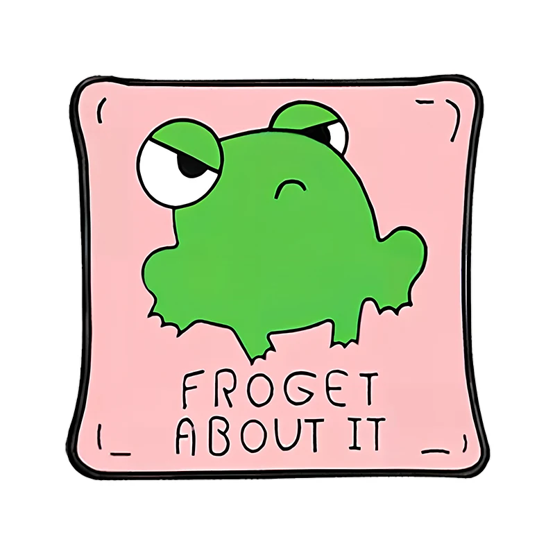 AniPins Funny Cartoon Frog Pins 4-design Cute Enamel Metal Forgetful Little Animal Brooch Pin For Denim Jacket Bag Lapel Badge