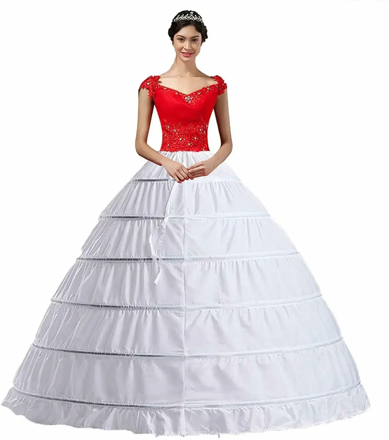 

Women Crinoline Hoop Petticoats Skirt Slips Floor Length Underskirt