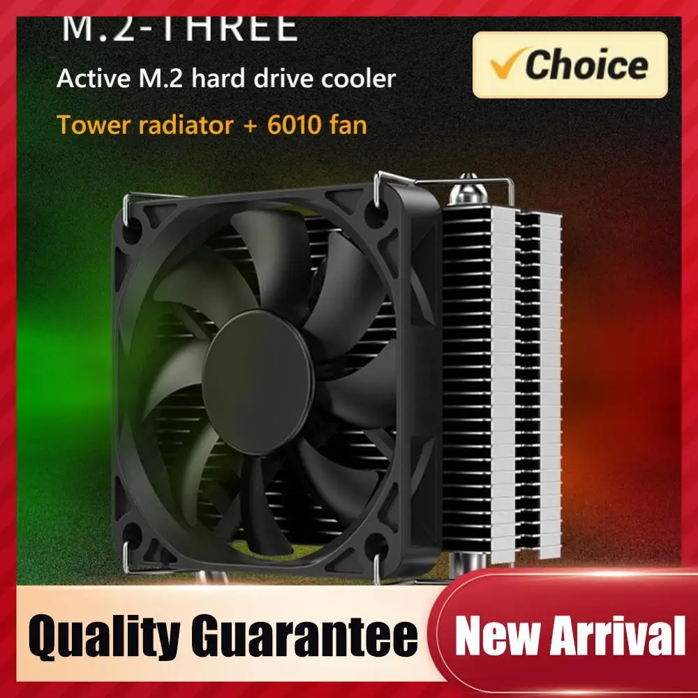 

M.2-THREE M.2 2280 SSD Heatsink Solid State Drive Radiator with 6010 Fan PCIe4.0/5.0 SSD Radiator Cooling Thermal Pad for PC