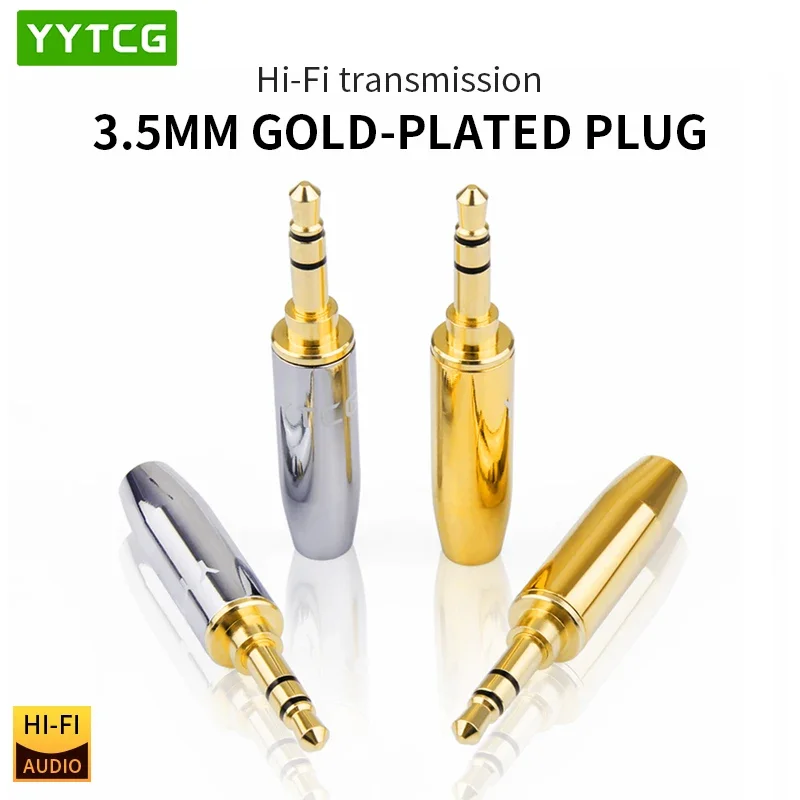 YYTCG wysokiej jakości 3.5mm wtyczka gniazdo Audio 3-biegunowe pozłacane Adapter do słuchawek do DIY Stereo zestawu słuchawkowego słuchawki/naprawa