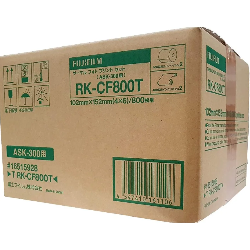 Original ASK-300 Dye Sublimation Printer Prints Photo Paper For Fuji Fllm Photo Album Paper 4X6 inch 2 Rolls 800 Sheets RK-CF800