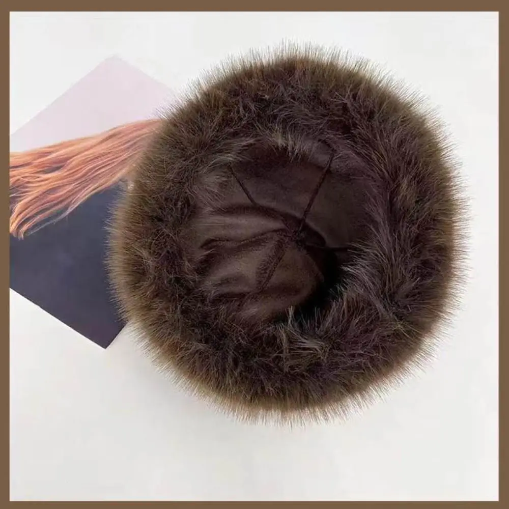 جديد دافئ رقيق الفراء قبعة بحافة رشاقته يوم ثلجي أفخم صياد قبعة غطاء بارد غطاء رأس قبعة الشتاء النساء