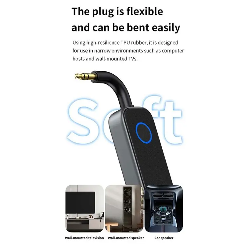 Bluetooth 6.0 3.5Mm AUX Jack Receiver Transmitter Airplane Travel Headset Audio Converter For Car TV Computer-【A74Z Miuai】