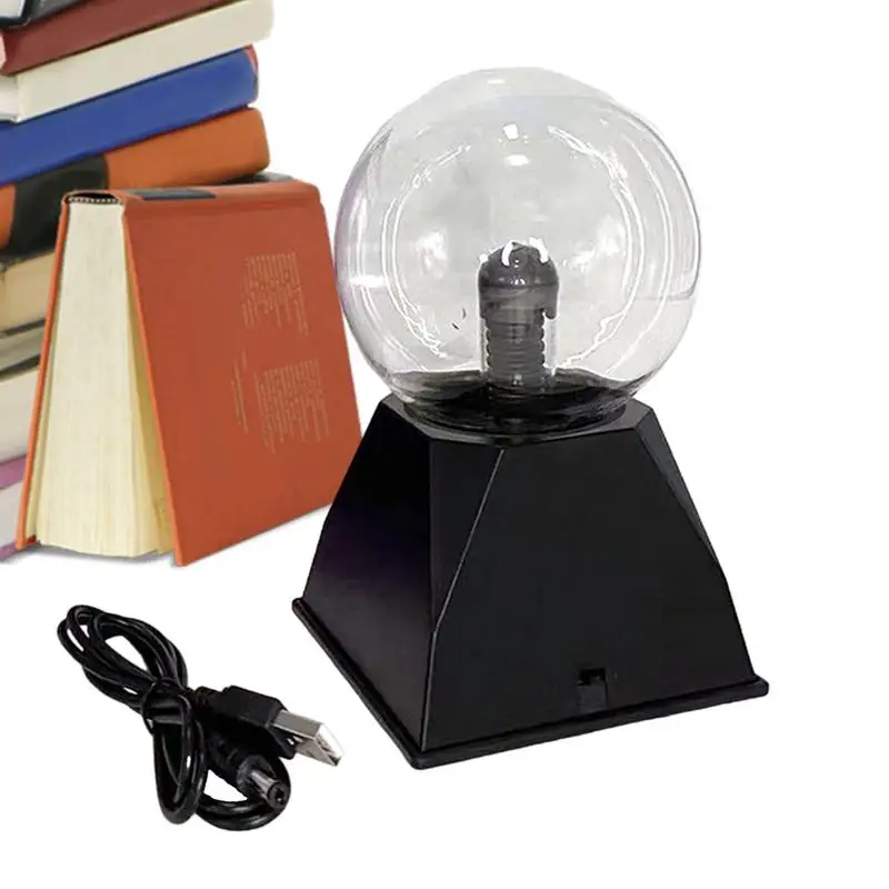 Static Electricity Ball USB Rechargeable Electricity Ball Desk Lamp Sound-Activated Electrostatic Ball Plasma Sphere Novelty Toy