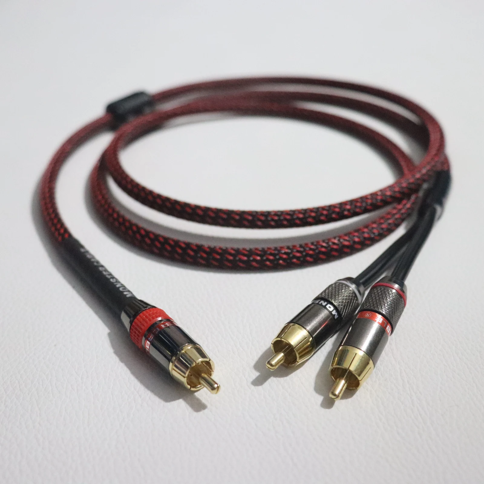 MONSTER Rca To 2 Rca Subwoofer Cables Male To Male Audio Cable for Mixer Amplifier Sound Card DVD Effect Television RCA Cable