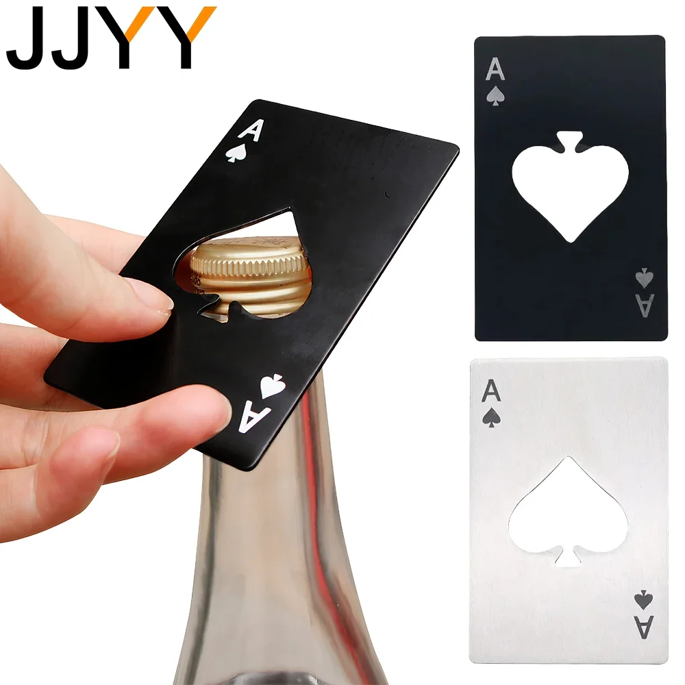 JJYY Creative Poker Beer Bottle Opener Personalised Stainless Steel Credit Card Bottle Opener Bar Tools