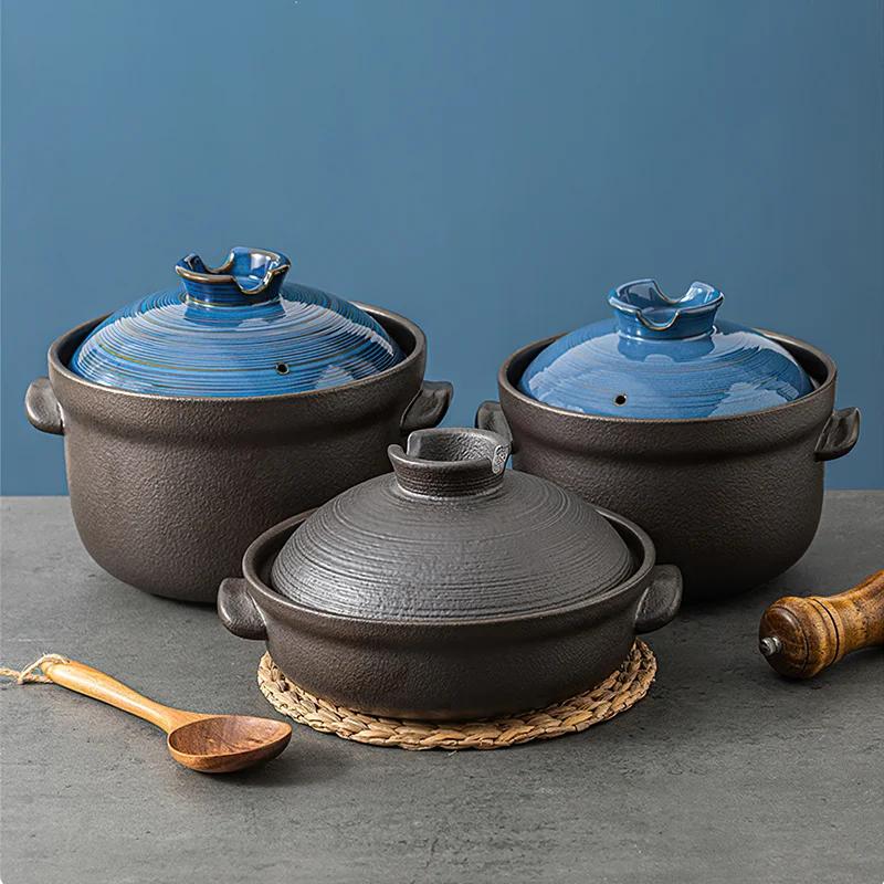 Ceramic Pot Cooking Japanese Style Clay Casserole  Kitchen Cookware Stew Pot Big Soup Pan Cooking Saucepan Korean Cookware