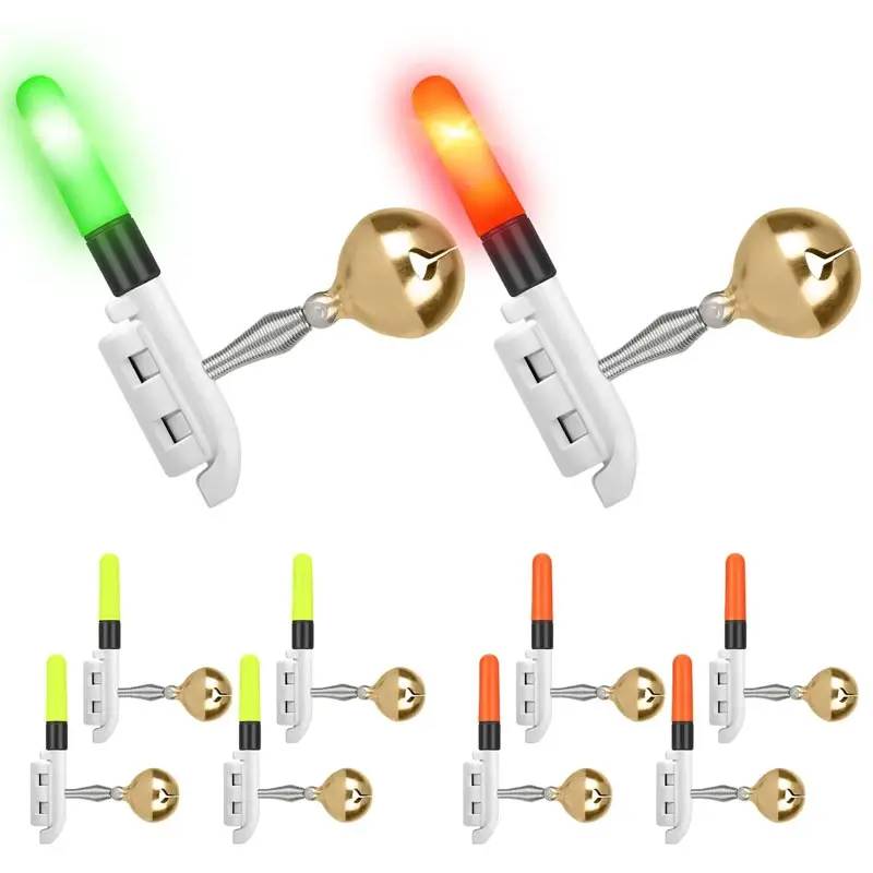 10PCS Fishing Glow Sticks with Bells LED Glow Stick for Fishing Bite Bait Alarm Night Fishing Strike Alert Glow Stick Bite Alarm