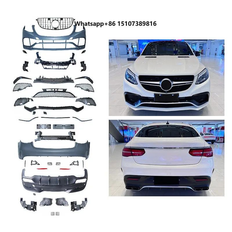 New 2015-2019 for GLE Coupe Front & Rear Bumpers Body Kit with Fog Light Cutouts for Upgrade
