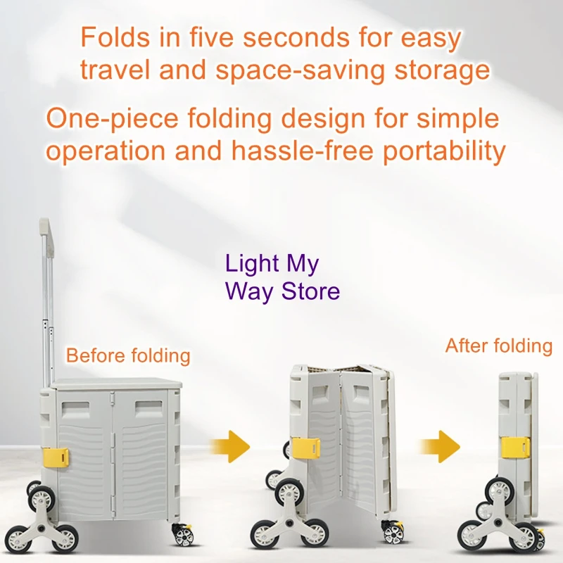 

Портативная домашняя тележка для кемпинга на открытом воздухе, складная тележка для покупок, ручная тележка для покупок и ящик для хранения продуктов