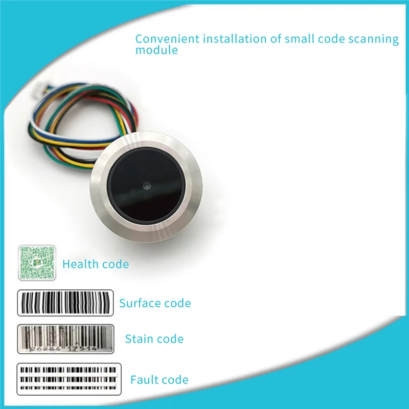 Luz indicadora de anillo de Control LED de Metal GM861, interfaz UART, módulo Lector de código de barras 1D/2D, QR