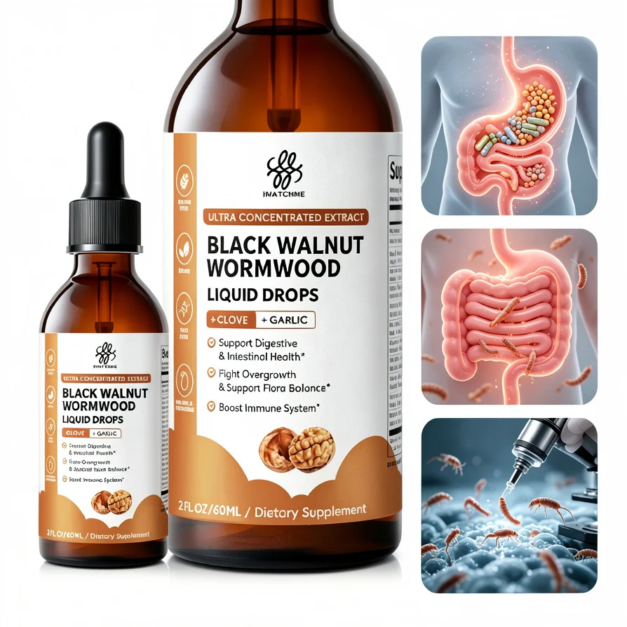 

Natural Black Walnut Extract Liquid Drops - Organic Herbal Supplement Support Gut & Digestive Cleanse & Health Support (60ml)