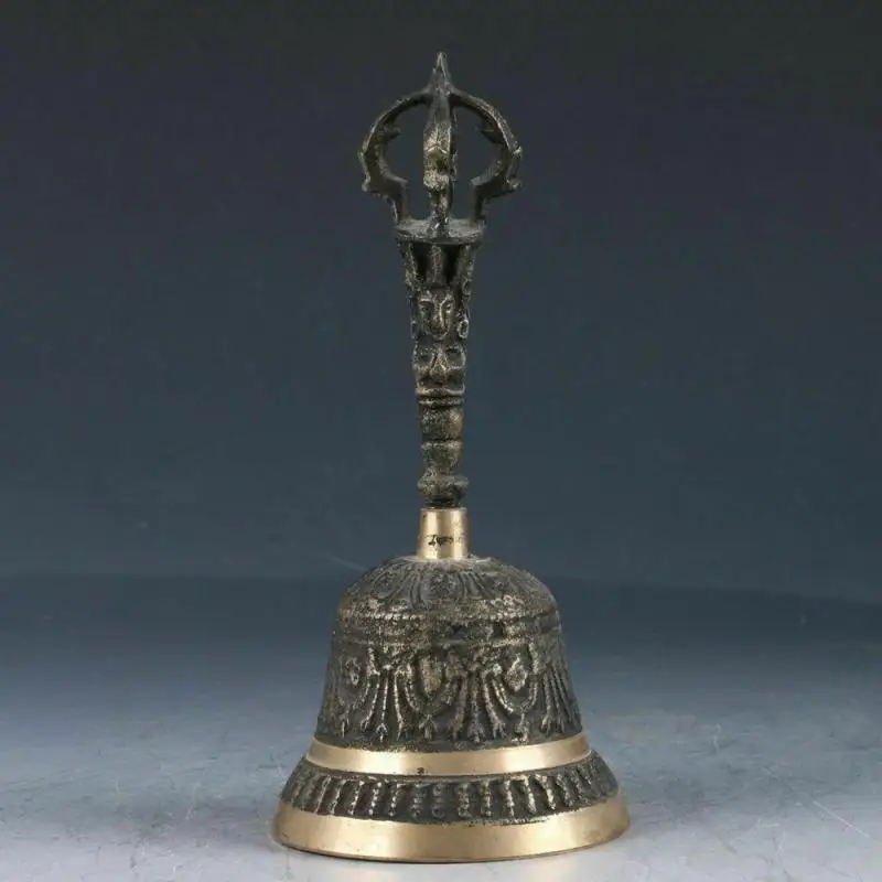 

Old Tibetan Buddhism Copper Handmade Work Small Bell Statue