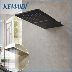 KEMAIDI Bathroom Ultrathin Shower Head Rainfall Square Stainless Steel Shower Head Bathroom Shower Wall Mount Overhead