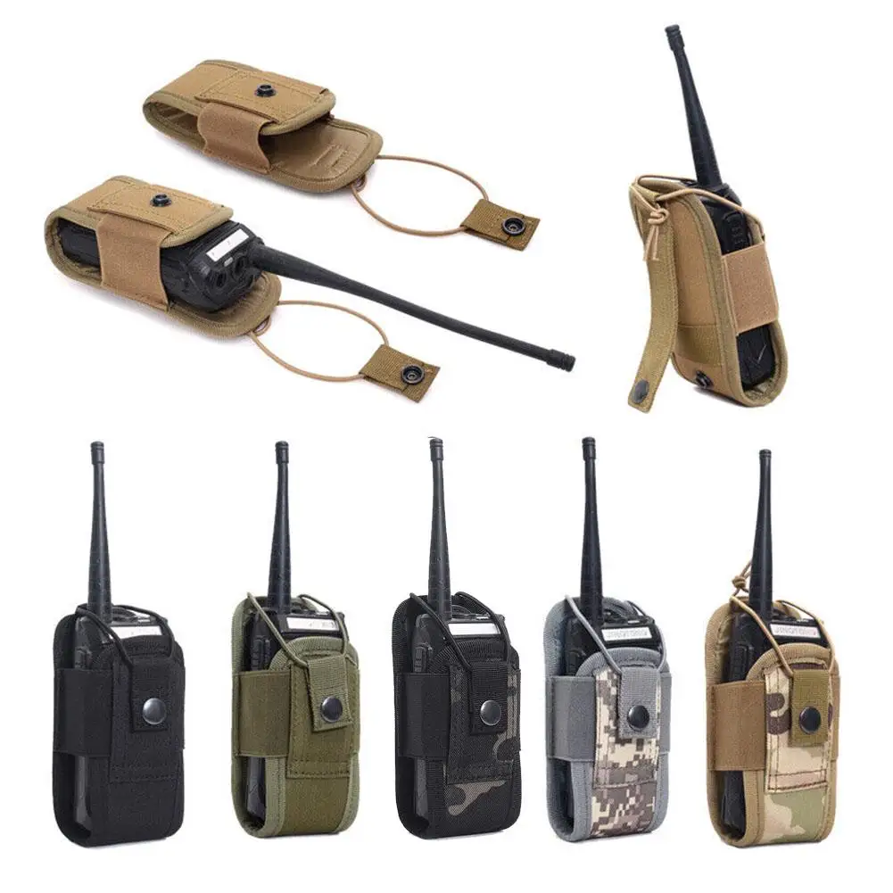 Outdoor Tactical Walkie-talkie Combat Molle Radio Hunting Bag Holster Holder Pouch Interphone Short Intercom Pack F1d0