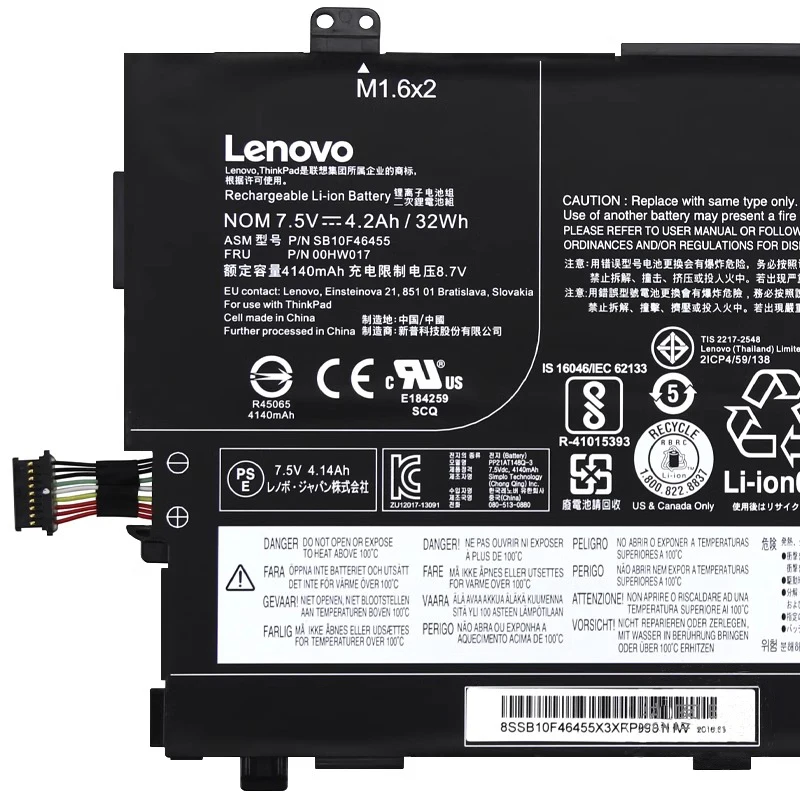 بطارية كمبيوتر لوحي Lenovo-ThinkPad 10 ، 2nd TP00064B ، 00HW018 ، 00HW017 ، 00HW016 ، SB10F46455 ، أصلية