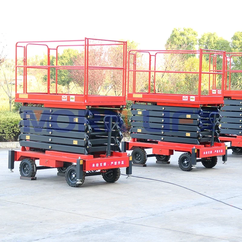 MORN 7m-16m custom hydraulic mobile scissor lift small mobile one man scissor lift/electric scaffolding for sales