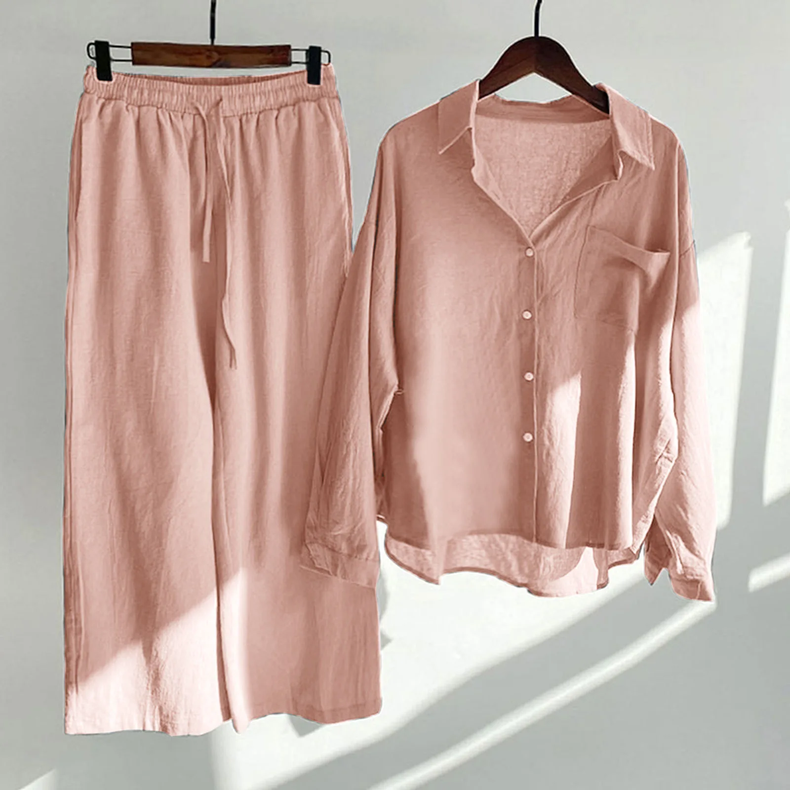 

2025 Spring/Summer Fashion Women's High Street One Summer Shirt Top Pants Two-piece Set